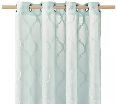 Perdea cu model culoarea verde mentol cu inele 140 x 250 cm