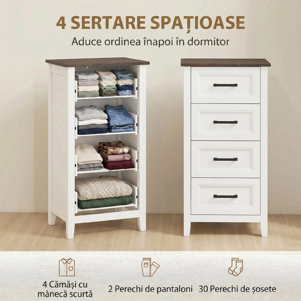 HOMCOM comodă îngustă compactă economisire spațiu | Aosom Romania