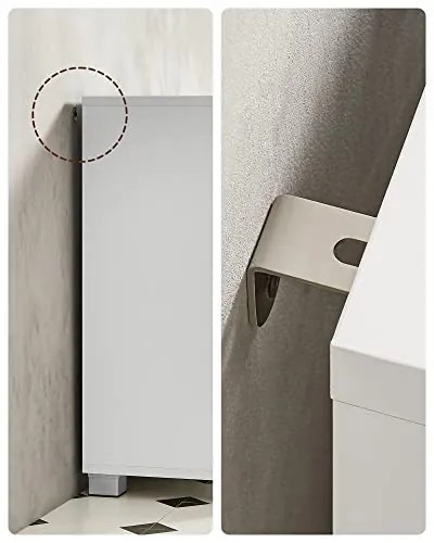 Dulap de depozitare pentru lavoar, Vasagle, Alb, 70x30x64 cm