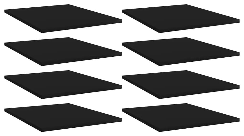 Placi biblioteca, 8 buc., negru, 40 x 50 x 1,5 cm, PAL 8, Negru, 40 x 50 x 1.5 cm
