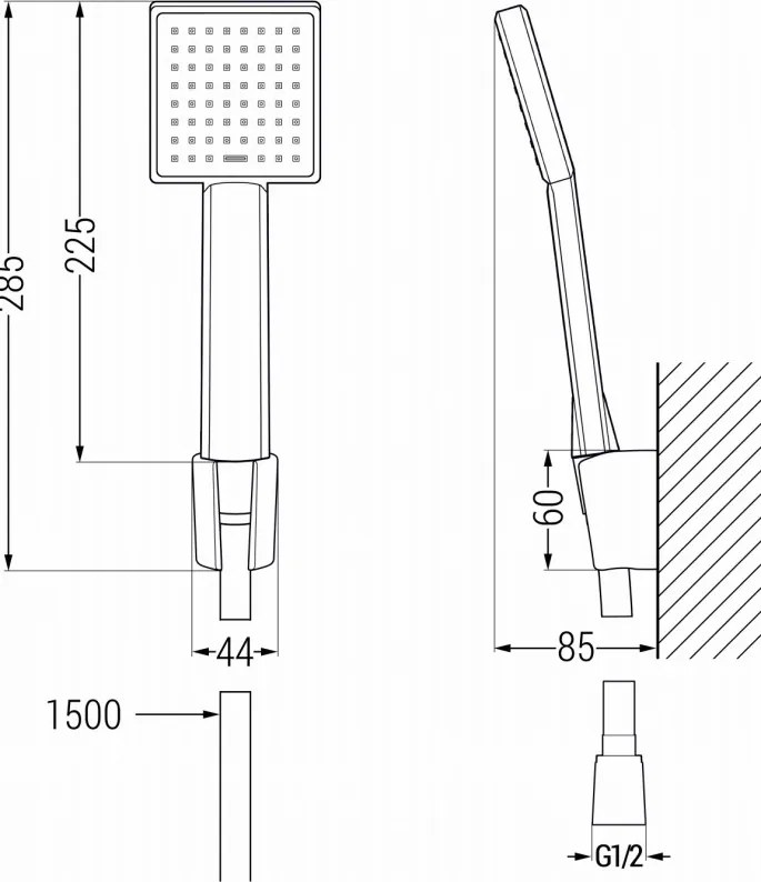 Mexen R-45 set de duș punctat, auriu - 785455052-50