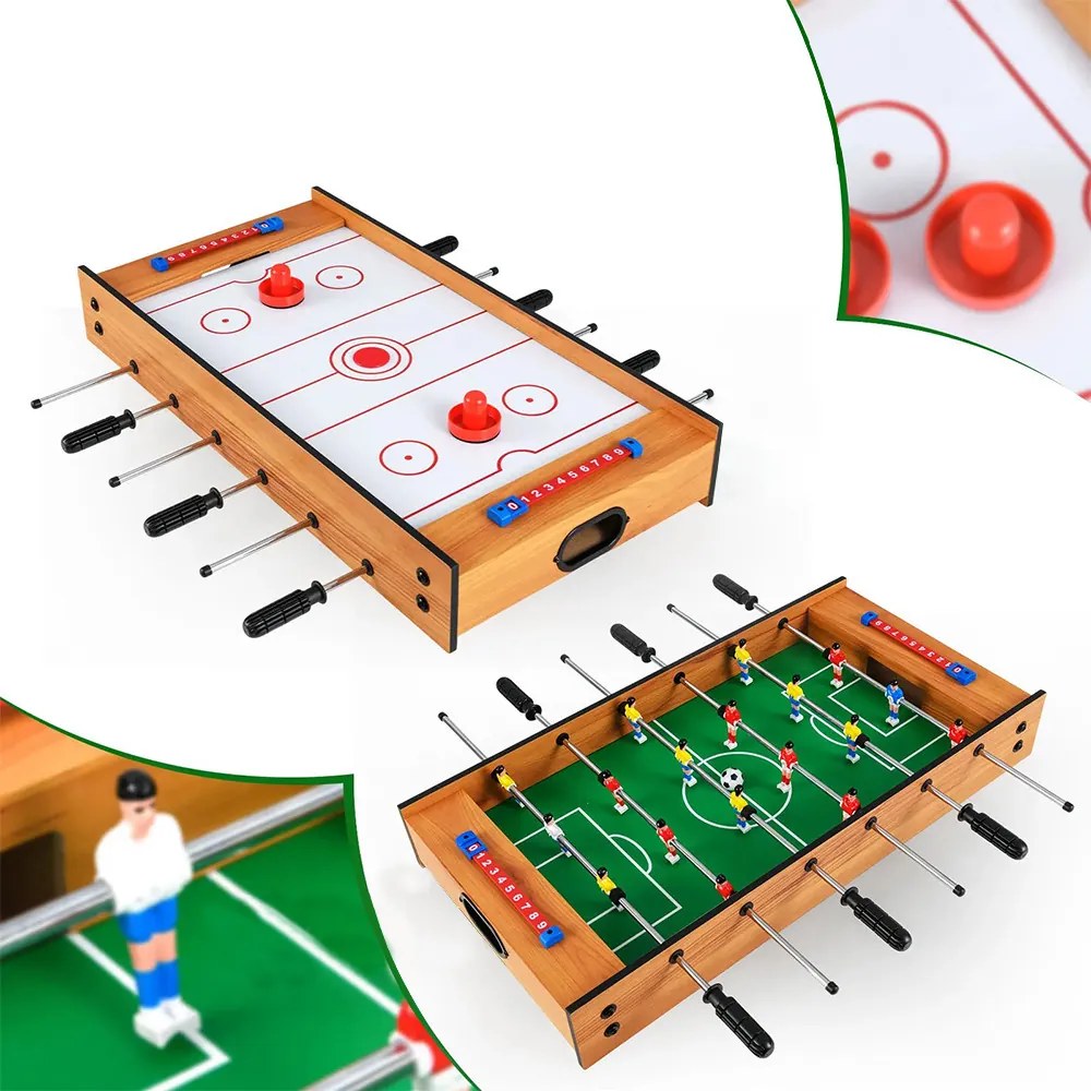 Masă de fotbal și air hockey 2 în 1