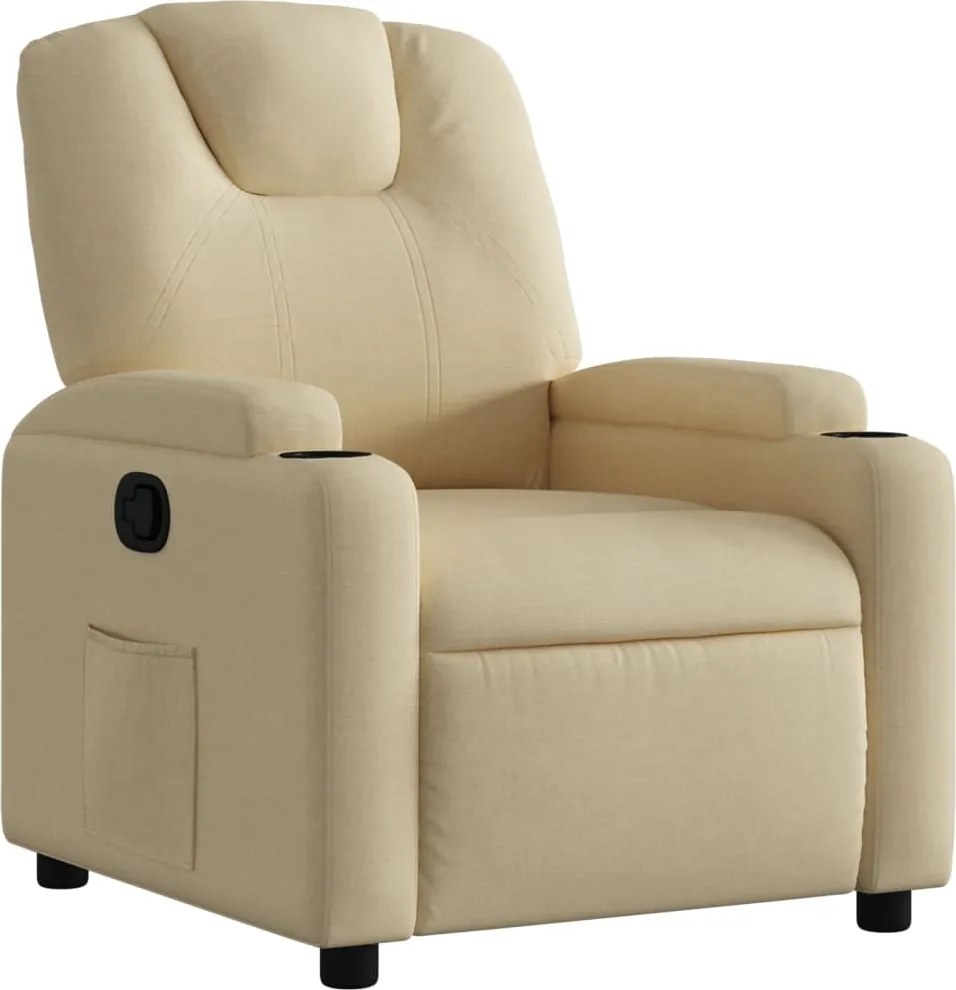 vidaXL Fotoliu rabatabil, material textil crem