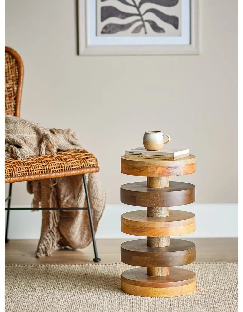 Măsuță auxiliară rotundă din lemn de mango ø 25 cm Franka – Bloomingville