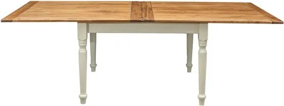 Masa pliabila, L120(240) 120 80 cm, culoare natur alb antic, Lemn masiv