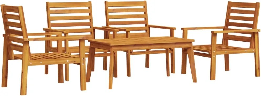 vidaXL Set lounge de gradină 5 piese din lemn masiv de salcâm