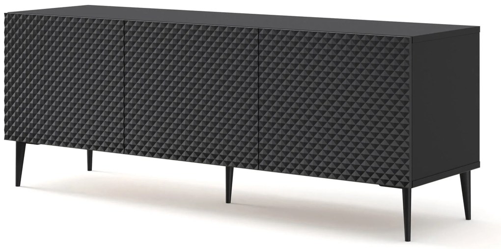 Masă TV C 3D 150 Rowanna (Negru lucios). 1125038