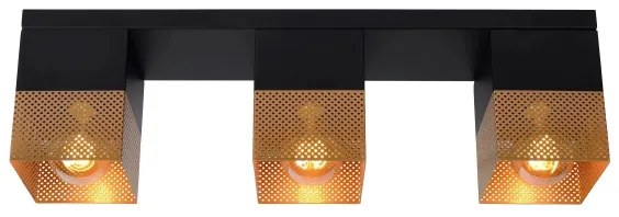 Plafonieră Lucide 21123/03/02 RENATE 3xE27/40W/230V auriu/negru
