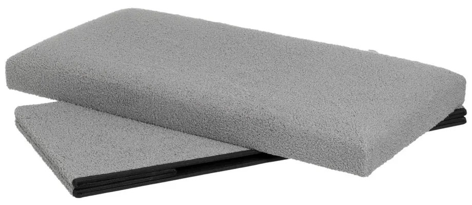 Taburet gri cu tapițerie din țesătură bouclé Folding – Casa Selección