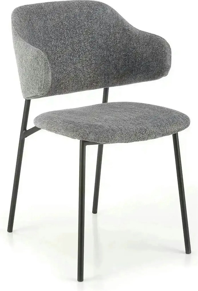 Scaun K497, gri deschis, stofa clasica/metal, 52x62x82 cm