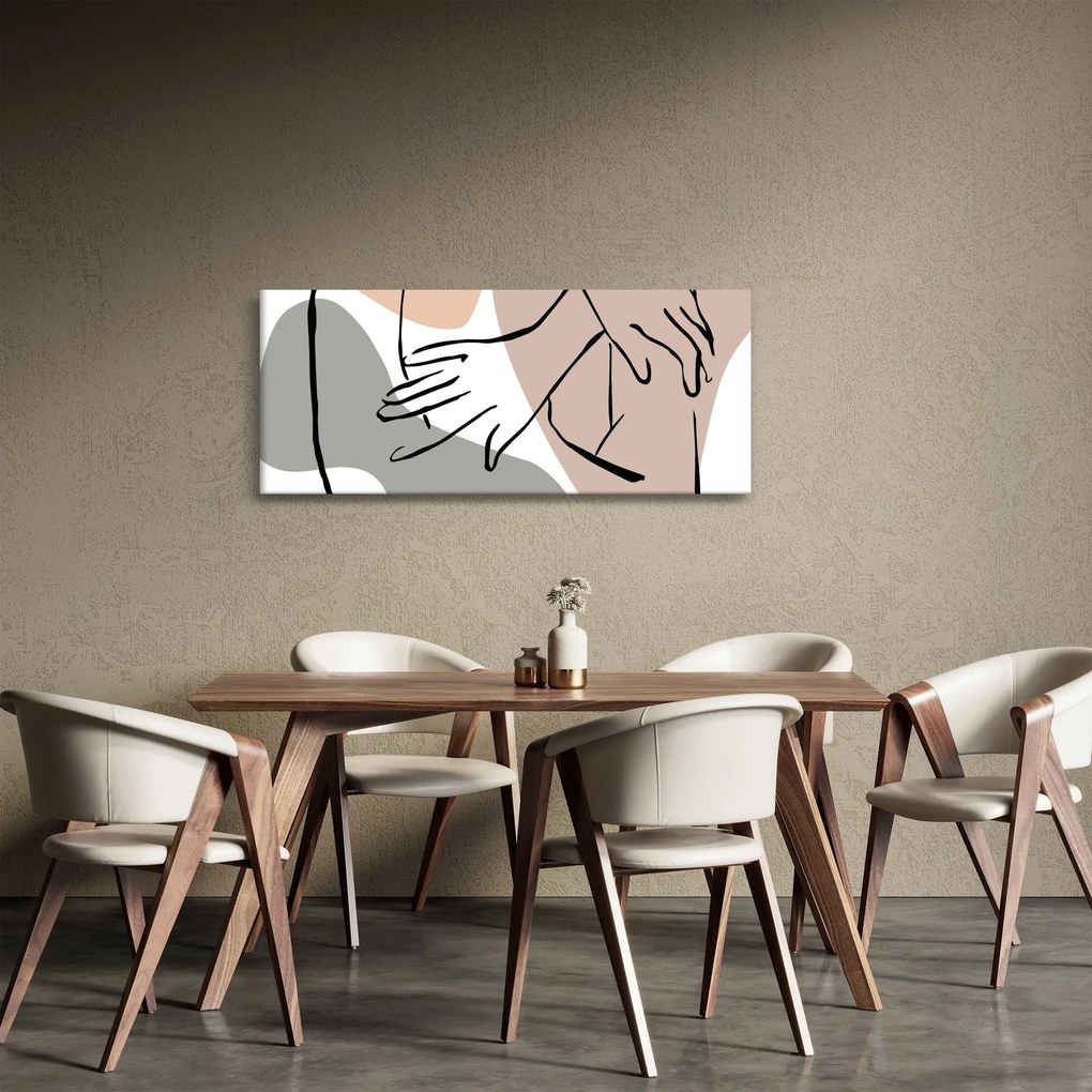 Tablou - Femeie corp linie de artă N⁰2 (120x50 cm)