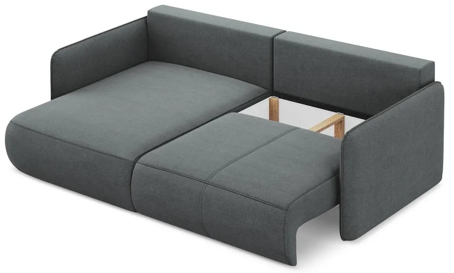 Colțar gri extensibil/cu spațiu de depozitare (cu colț pe partea stângă) Nanea – Makamii