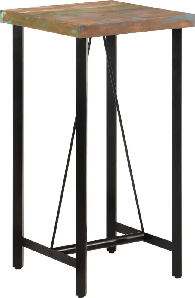 vidaXL Masă de bar, 55x55x107 cm, lemn masiv reciclat și fier