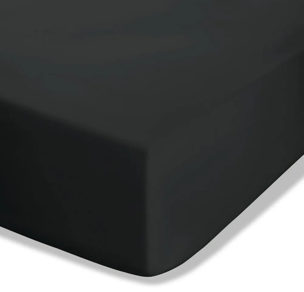 Cearceaf negru din bumbac percale cu elastic 150x200 cm Easy Iron Percale – Catherine Lansfield