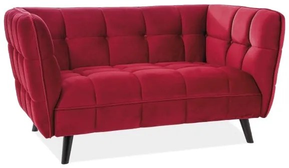 Canapea catifea, 2 locuri Culoare Bordo / Wenge CASTELLO 2 VELVET