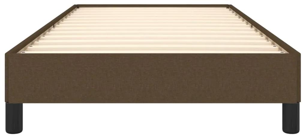 Cadru de pat, maro inchis, 90x190 cm, material textil Maro inchis, 25 cm, 90 x 190 cm