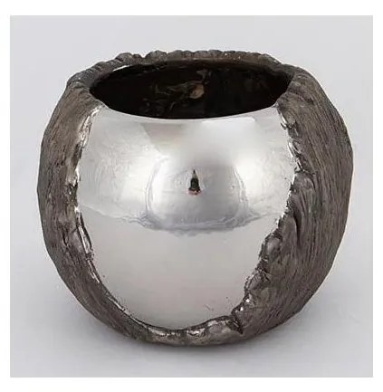 Ghiveci d. 18,5 cm argintiu/maro