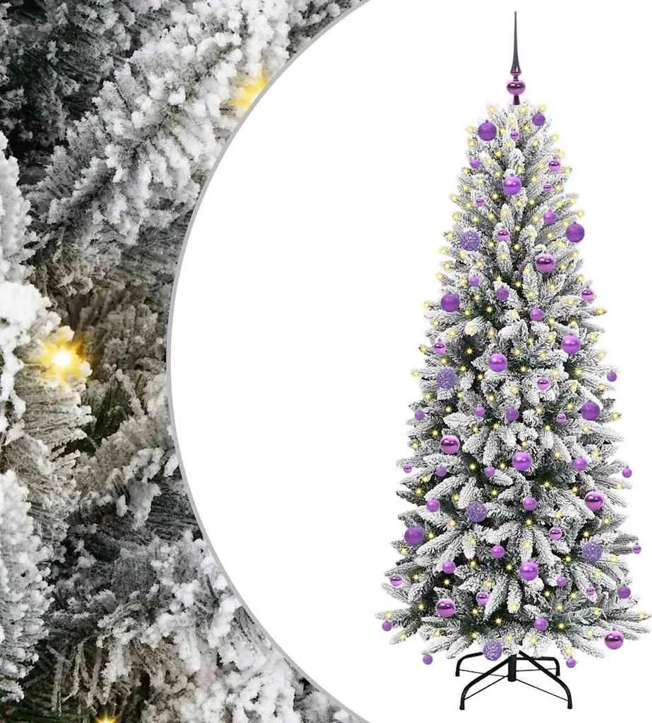 vidaXL Brad de Crăciun artificial cu 300 LED cu suport Alb 180 cm