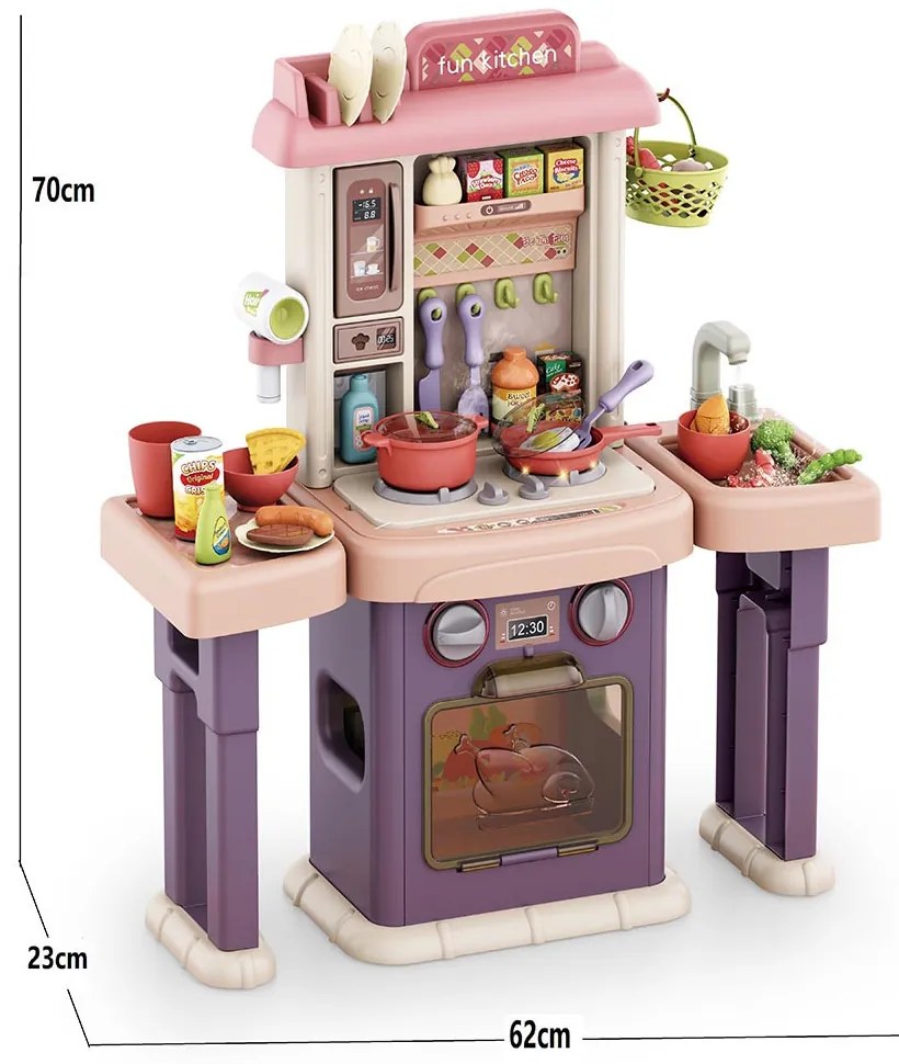 Set de bucatarie si baie de jucarie 2 in1, 43 piese