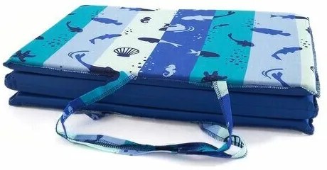 Șezlong de plajă B.E.S. Petrovice , dungi albastre și turcoaz cu pește