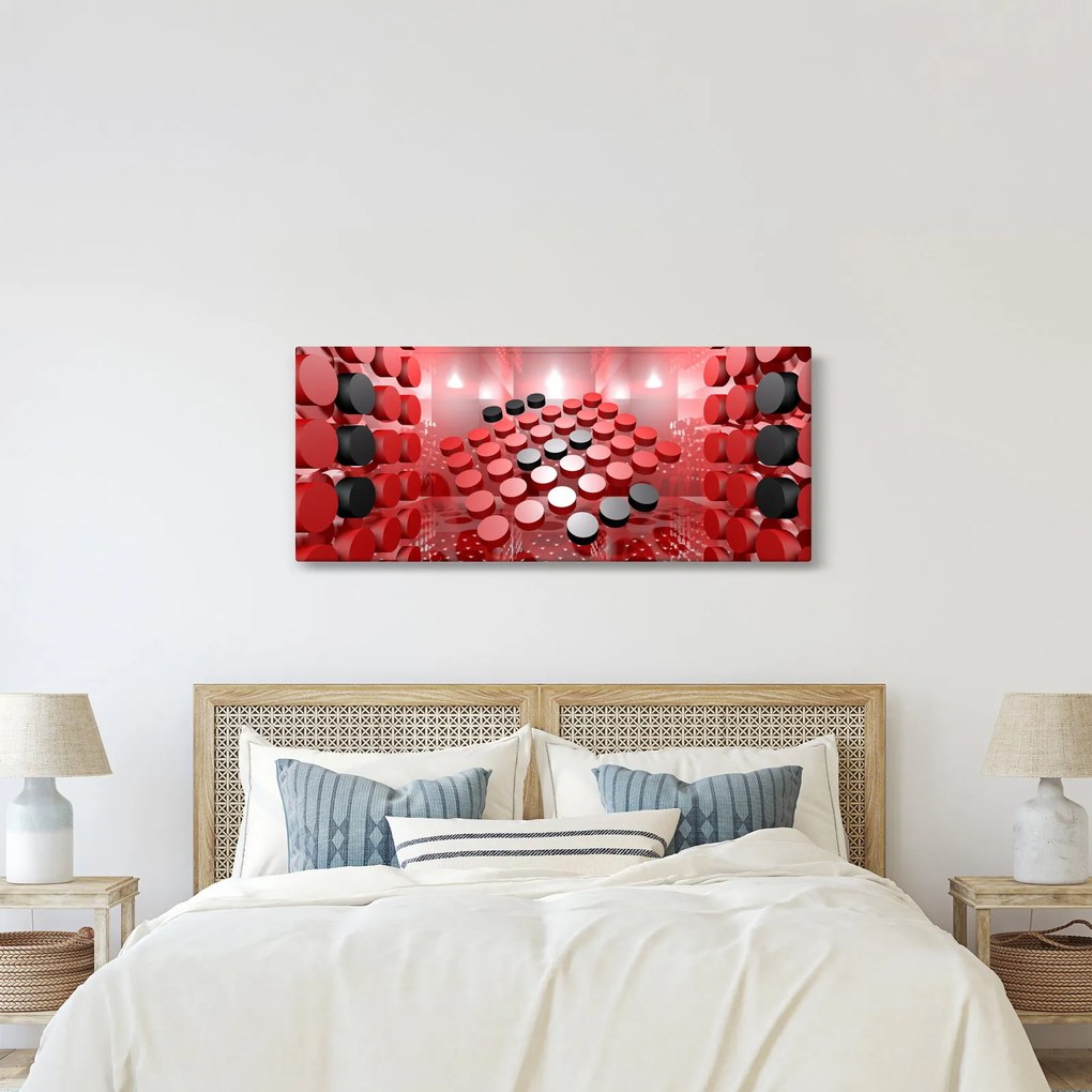 Tablou cu abstracți din butoane (120x50 cm)