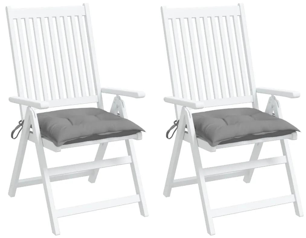 Perne de scaun, 2 buc., gri, 50 x 50 x 7 cm, textil 2, Gri, 50 x 50 x 7 cm