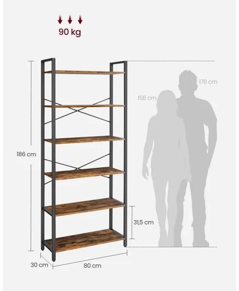 Bibliotecă NAVARO, maro/neagră