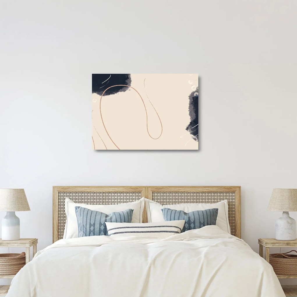 Tablou pe sticlă - Abstractizare bej (70x50 cm)