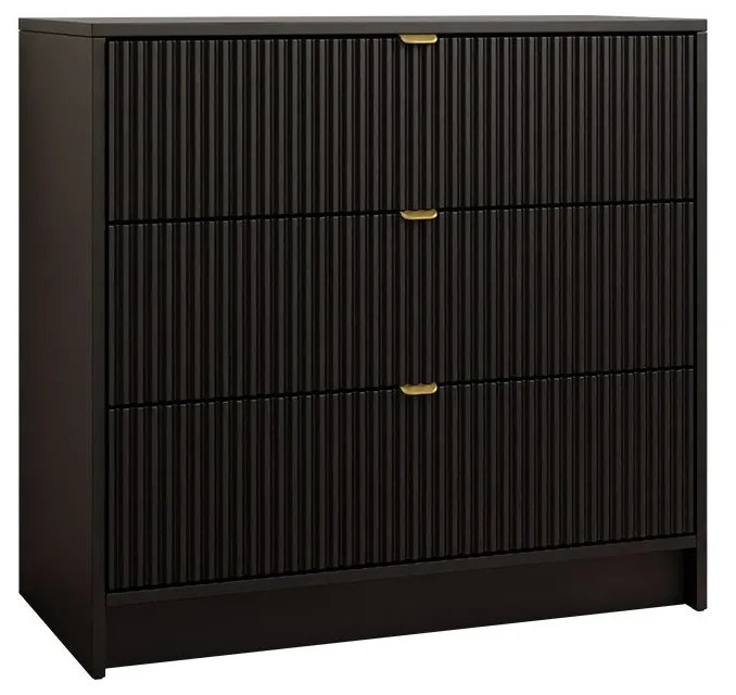 Comodă Rozoma 3SZ (Negru molet + auriu) . 1103674