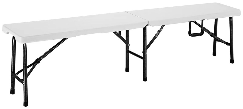 Deuba Set 2 banci rabatabile 180 cm - alb