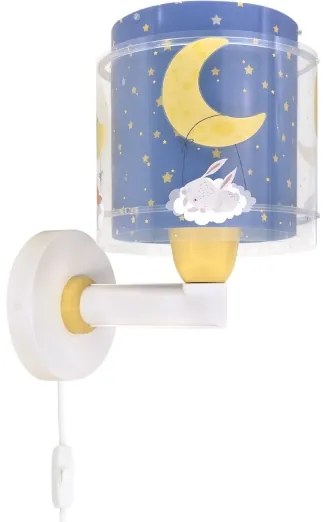 Dalber 76639 - Lampă de perete pentru copii MOON DREAMS, 1xE27/15W/230V, albastră
