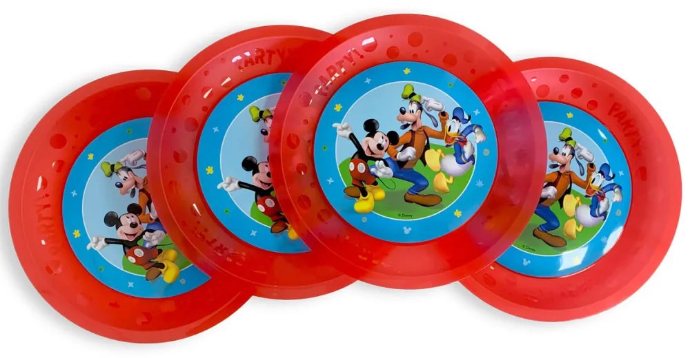 Disney Mickey Rock the House set de farfurii micro premium din plastic 4 bucăți 21 cm