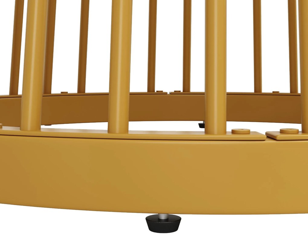 Masă rotundă pentru 4 persoane, Alb+Auriu | Aosom Romania