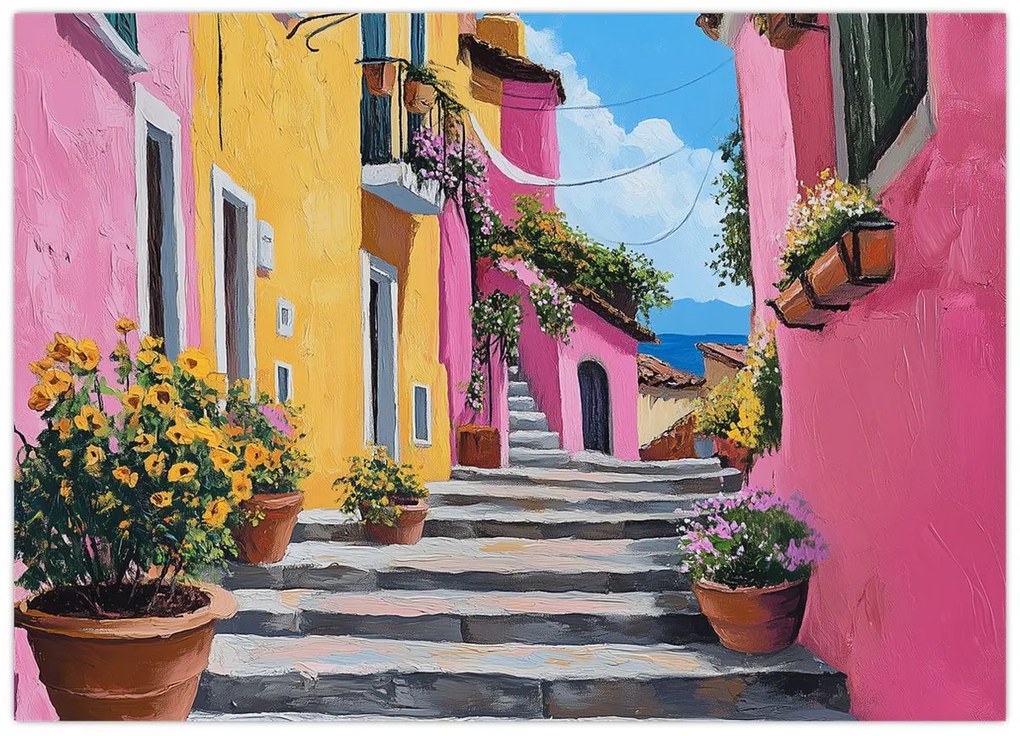 Tablou - Alee roz (70x50 cm)