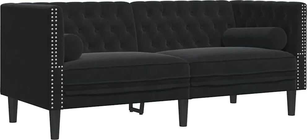 vidaXL Canapea Negru 174 x 74,5 x 70,5 cm Catifea