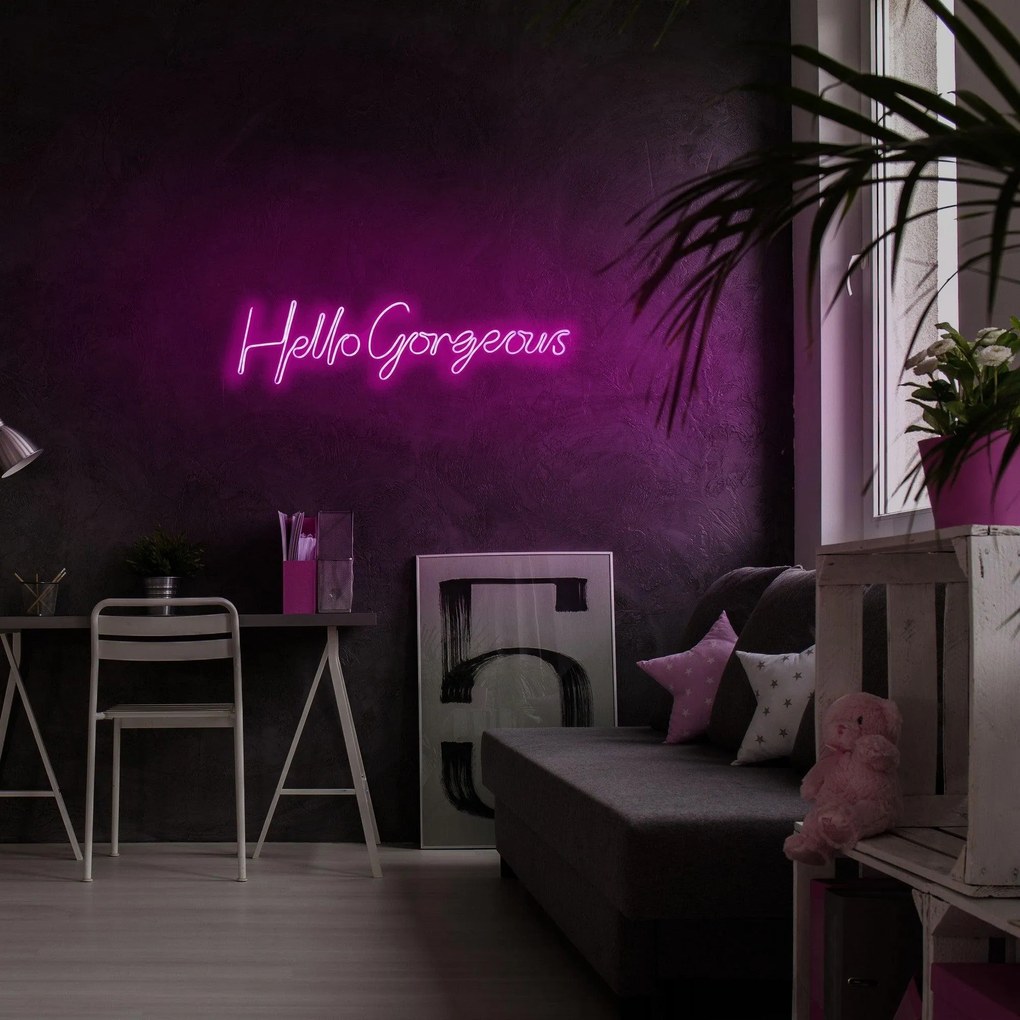 Aplica de Perete Neon Hello Gorgeous, 75 x 18 cm