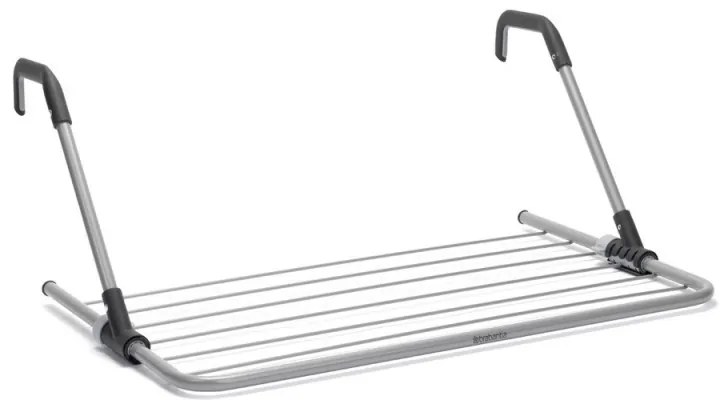 Uscator de rufe suspendat Branbatia 90300178, 4,5 m, Pentru pereti pana la 11 cm, Brate pliabile, Inox