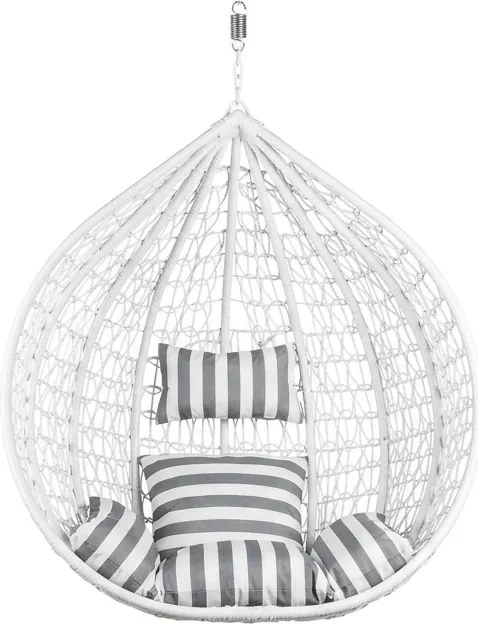 Scaun suspendat alb KOKON fara suport, perna alb-gri