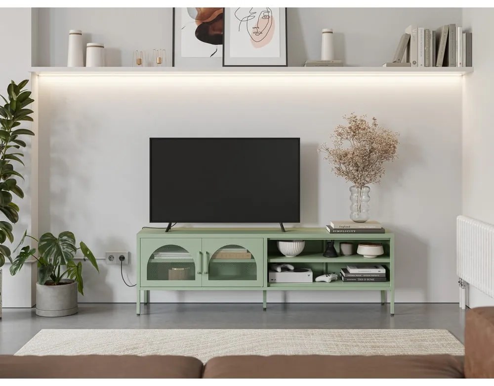Comodă TV verde-mentă 160x50 cm Diora – Marckeric