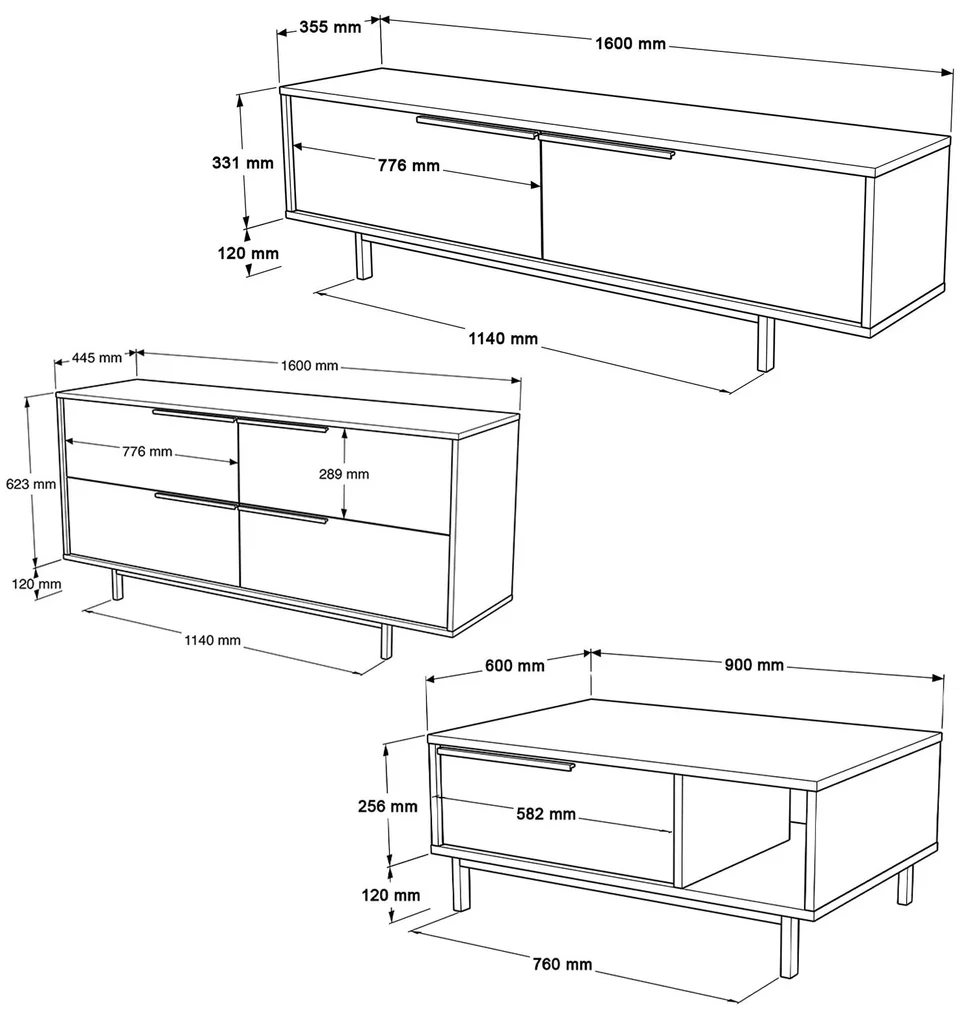 Set mobilier living Otto 20 (stejar). 1102411 | BIANO