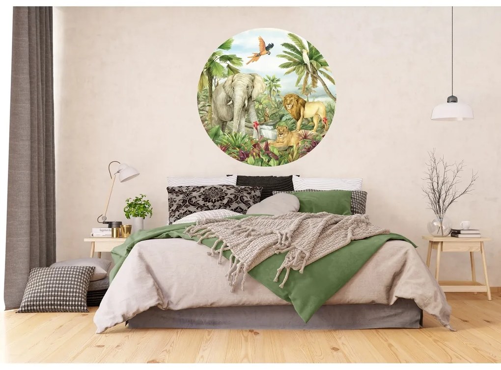 Fototapetă circulară Jungle 125 x 125 cm, 2 părți