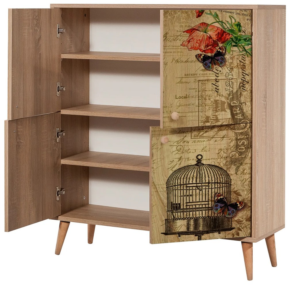 Mobilier pentru hol Maluxe 734 (Stejar sonoma + Piatră). 1089073