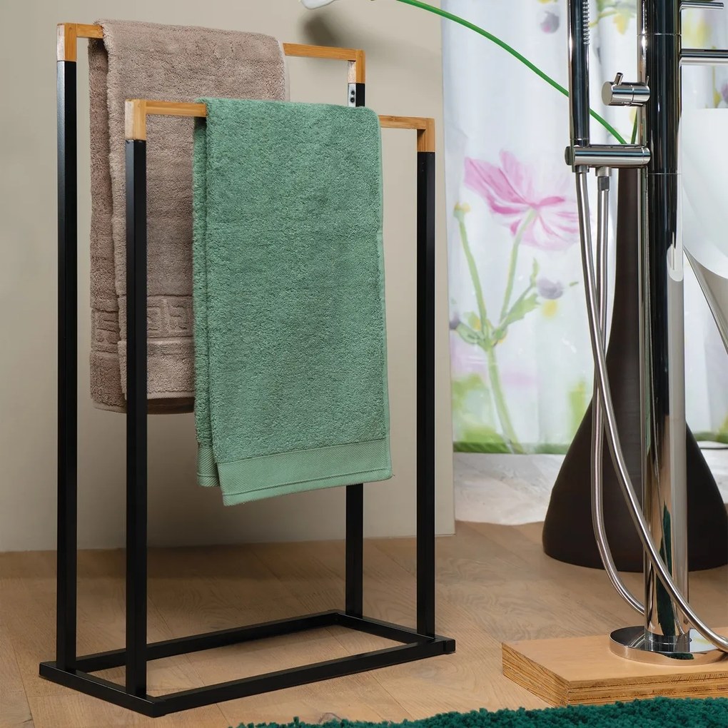 Suport pentru 2 prosoape Spirella Chic 45 x 22 x85 cm, negru