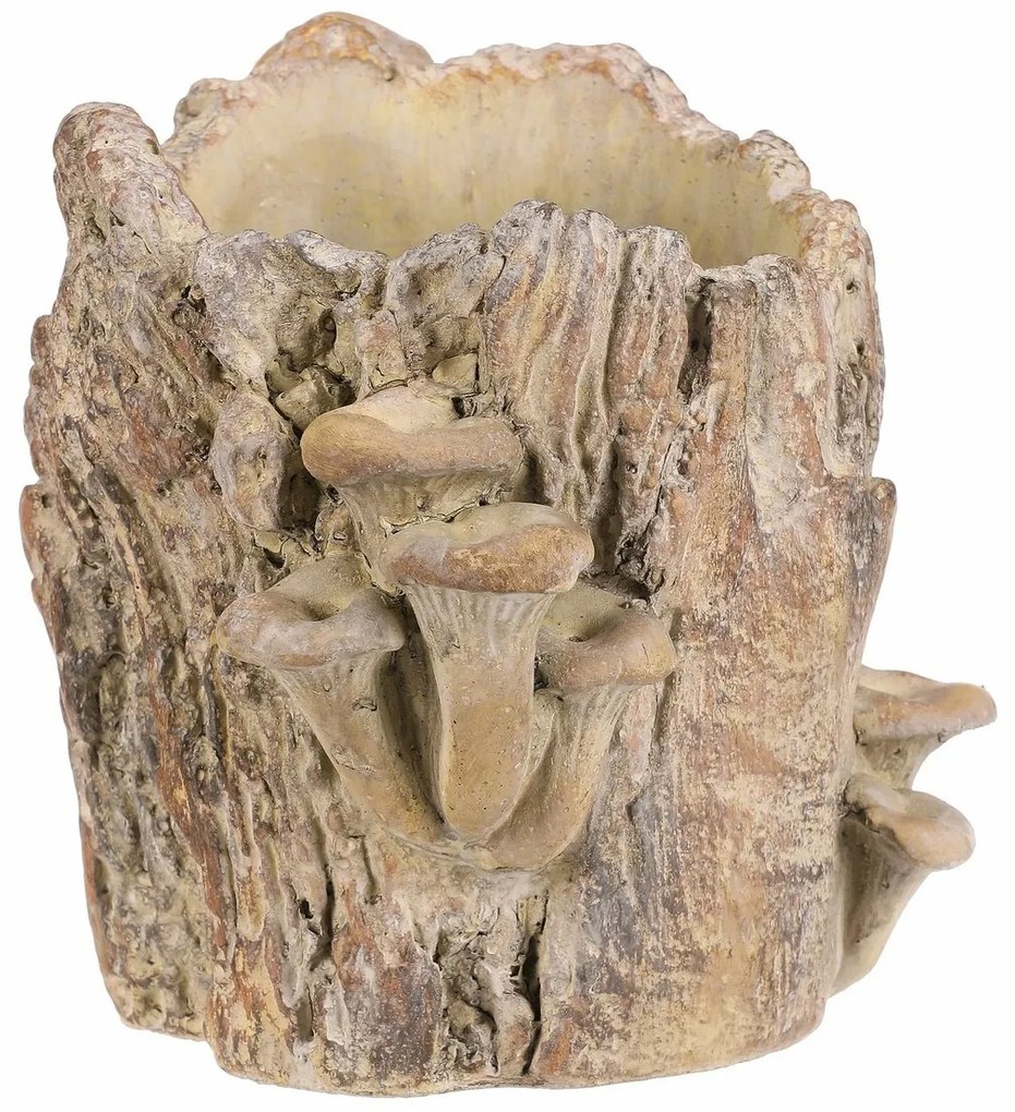 Suport din beton - ciot cu ciuperci, 20 x 18 x 18cm