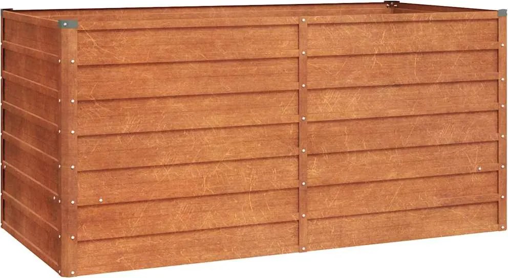vidaXL Strat înălțat de grădină, ruginiu, 160x80x77 cm, oțel corten