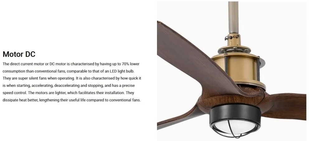 Lustra cu Ventilator si telecomanda DECO FAN M LED auriu/maro