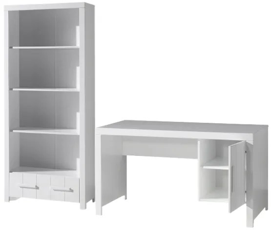 Set Mobilier Cameră Copii ERIK: Birou și Bibliotecă, Alb – Vipack