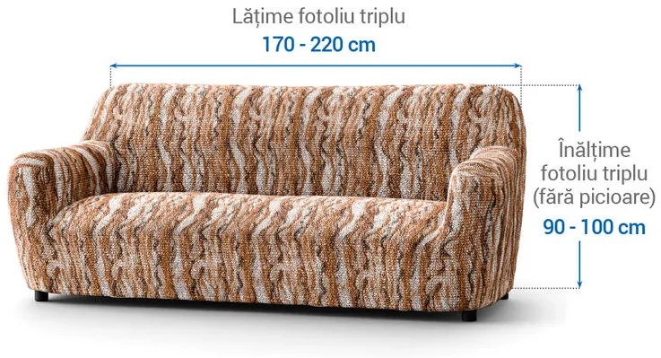 Huse bielastice OCEANO NOU cărămizii fotoliu triplu (l. 170 - 220 cm)