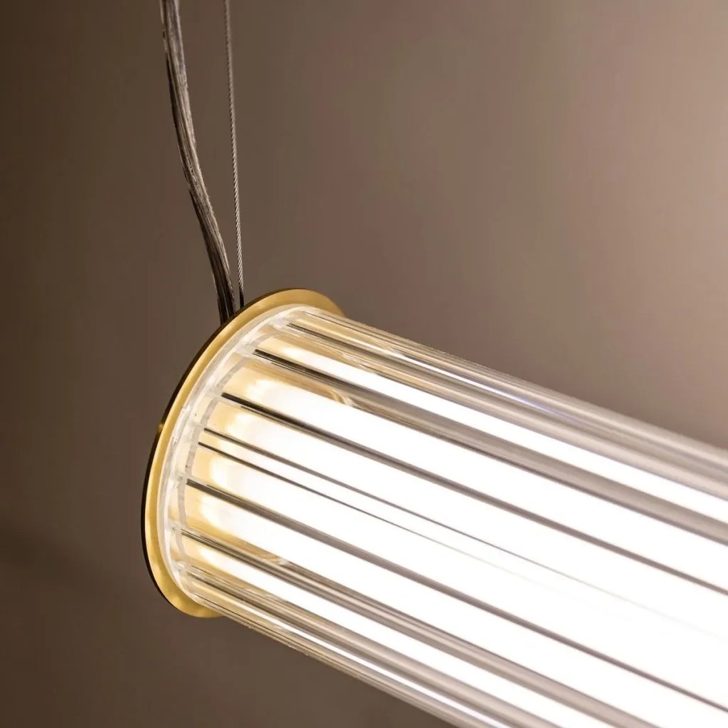 Lustra LED smart cu telecomanda COMO alama periata
