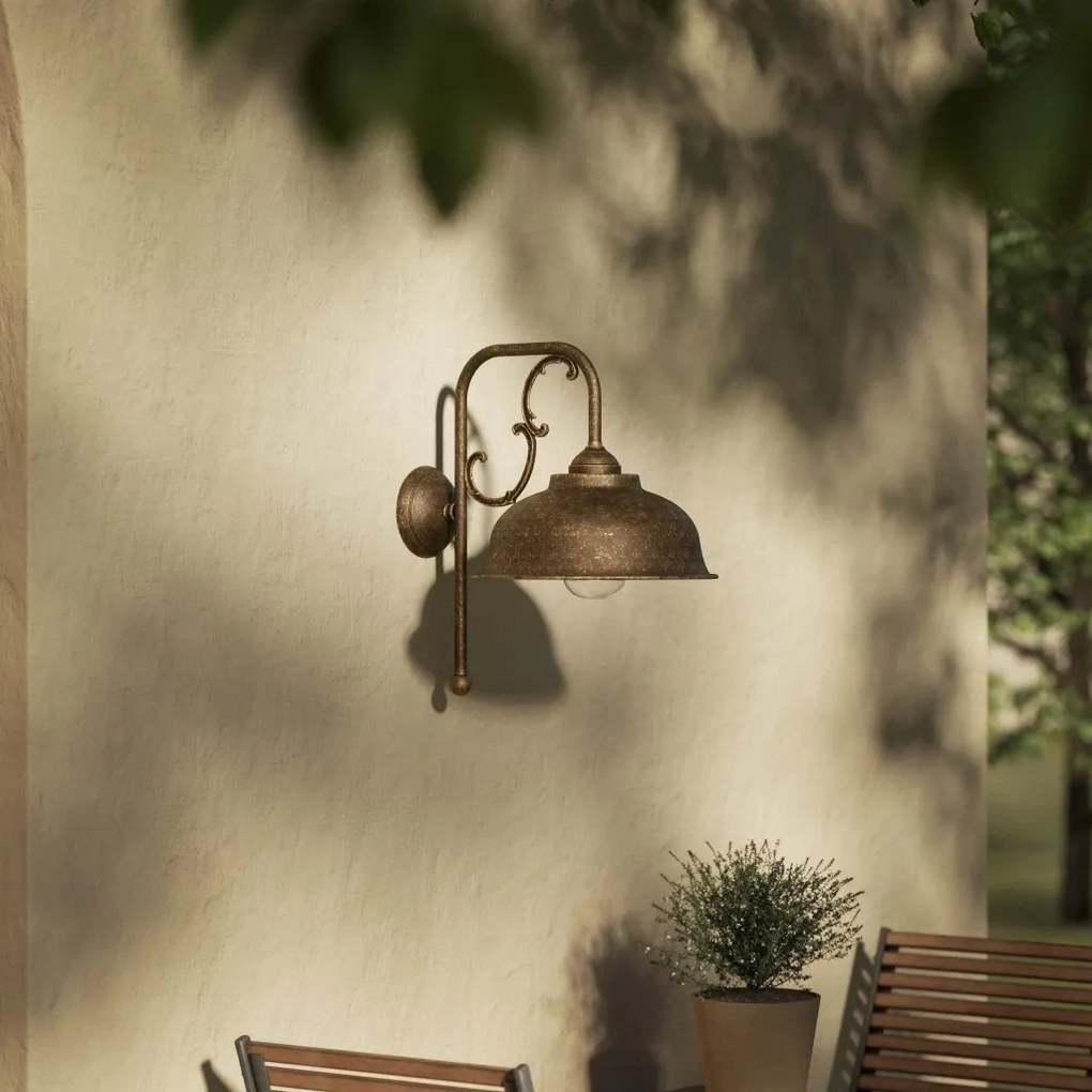 Aplica de perete exterior IP44 realizat manual din alama Lipari